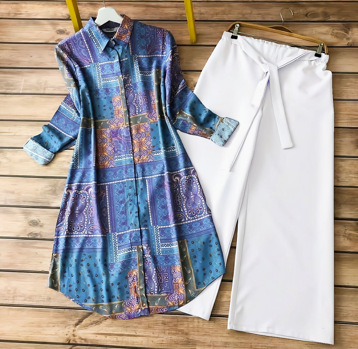 Multi-Color Designer Printed Kurti With Palazzo