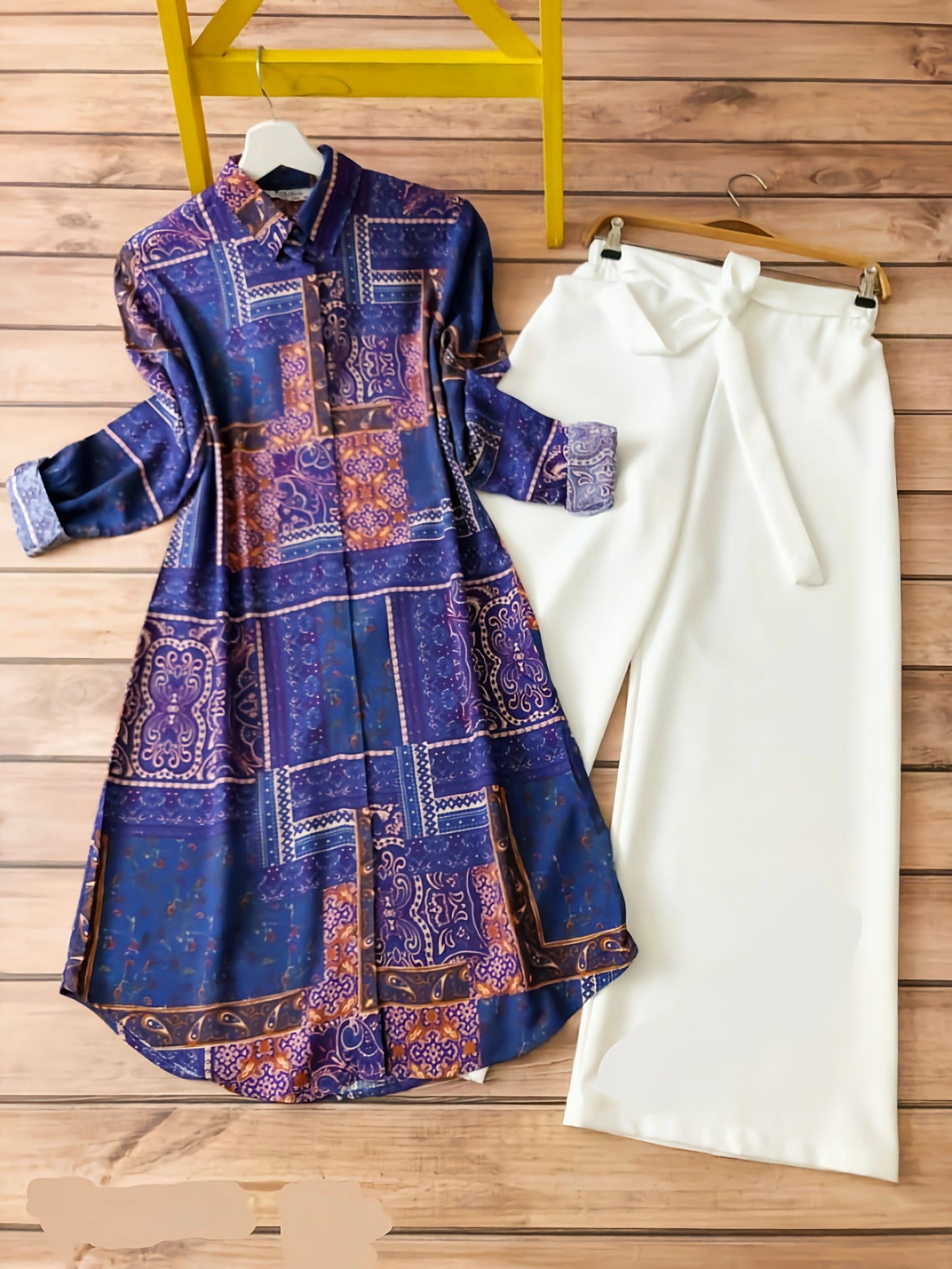 Multi-Color Designer Printed Kurti With Palazzo