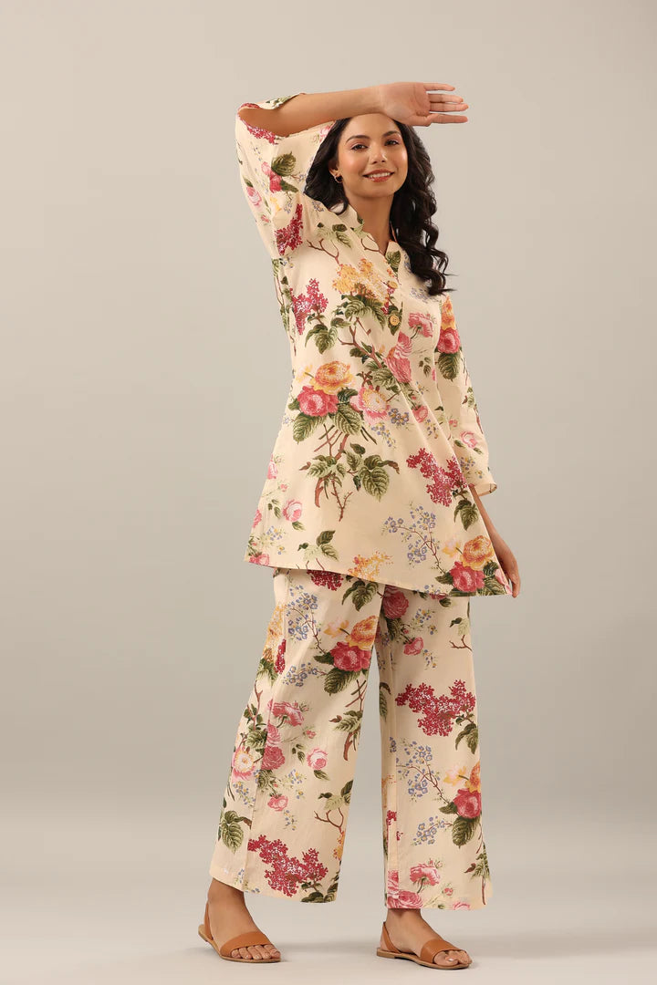 Cream Lounge Co-Ord Set
