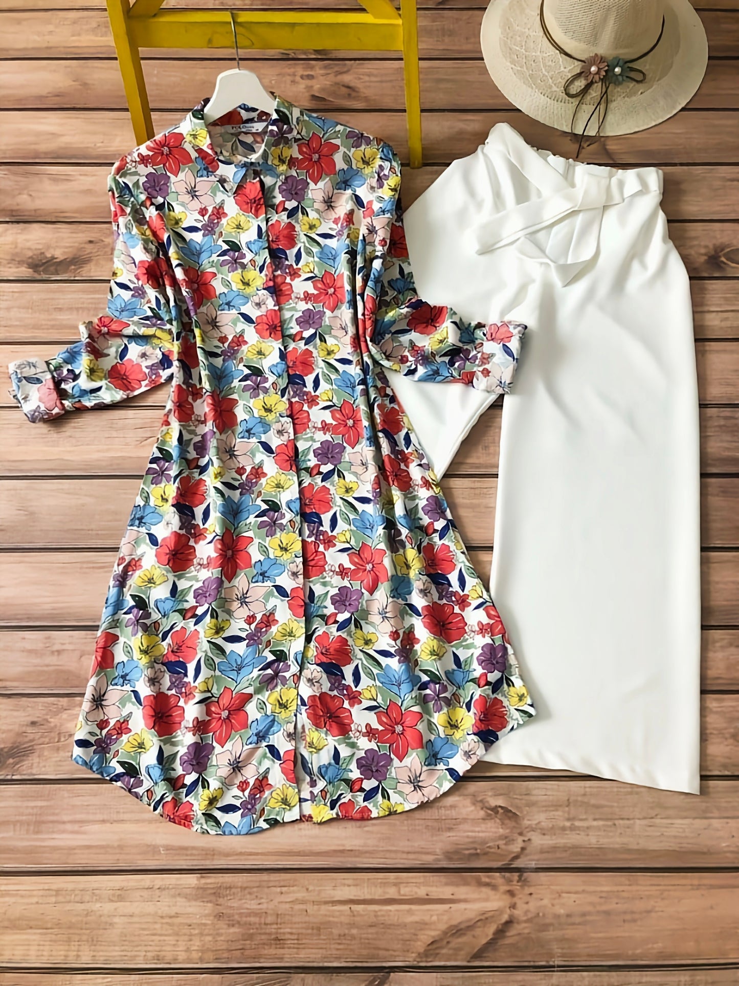 Flower Printed Kurti With Palazzo