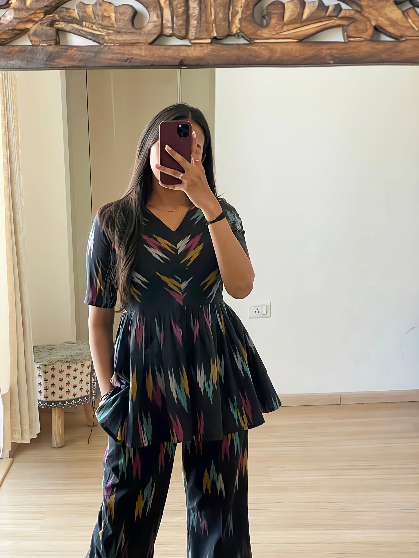 Jet Black Color Co-Ord Set