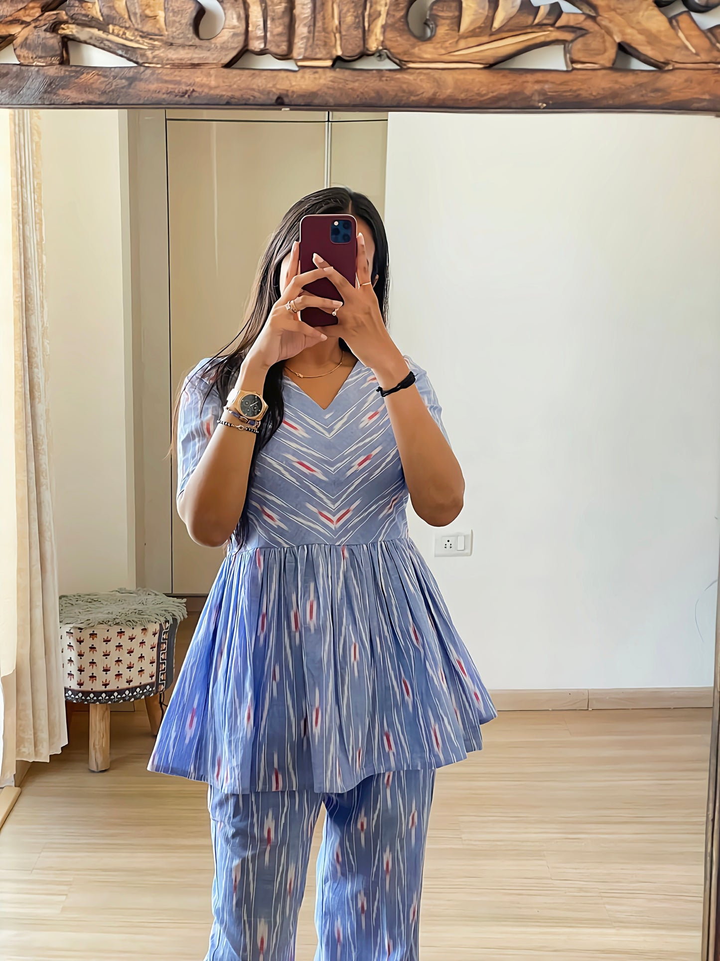 Light Blue Digital Printed Co-Ord Set