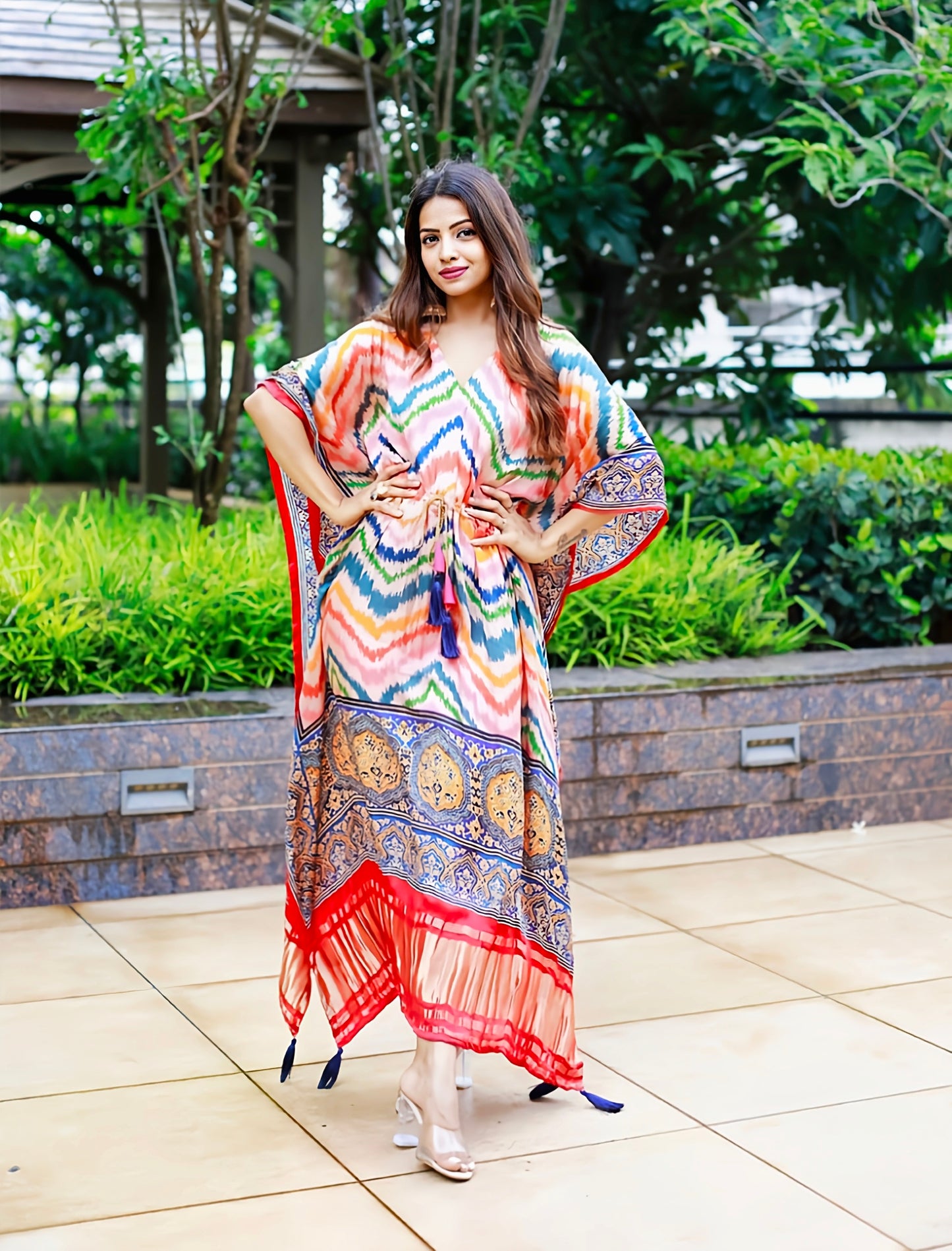 Magnificent Multi Color Digital Kaftan