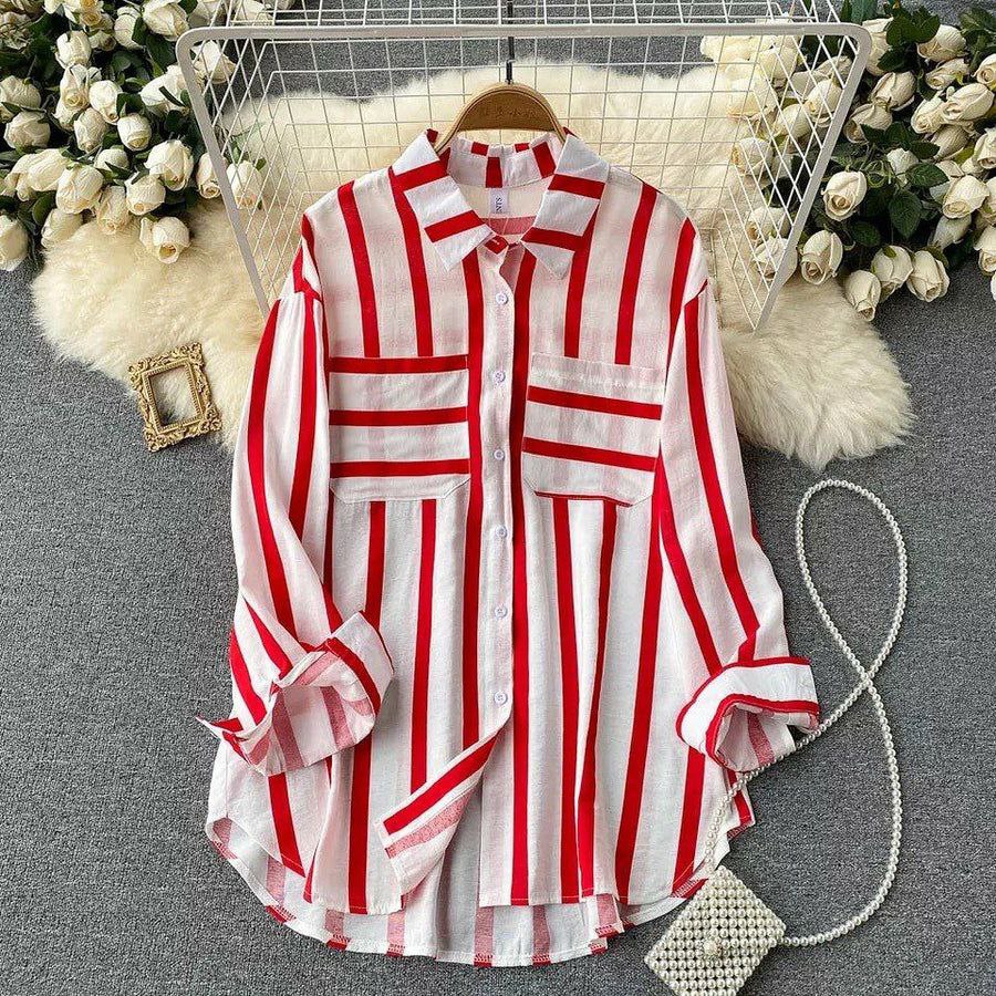 Red Line Double Pocket Women Shirt
