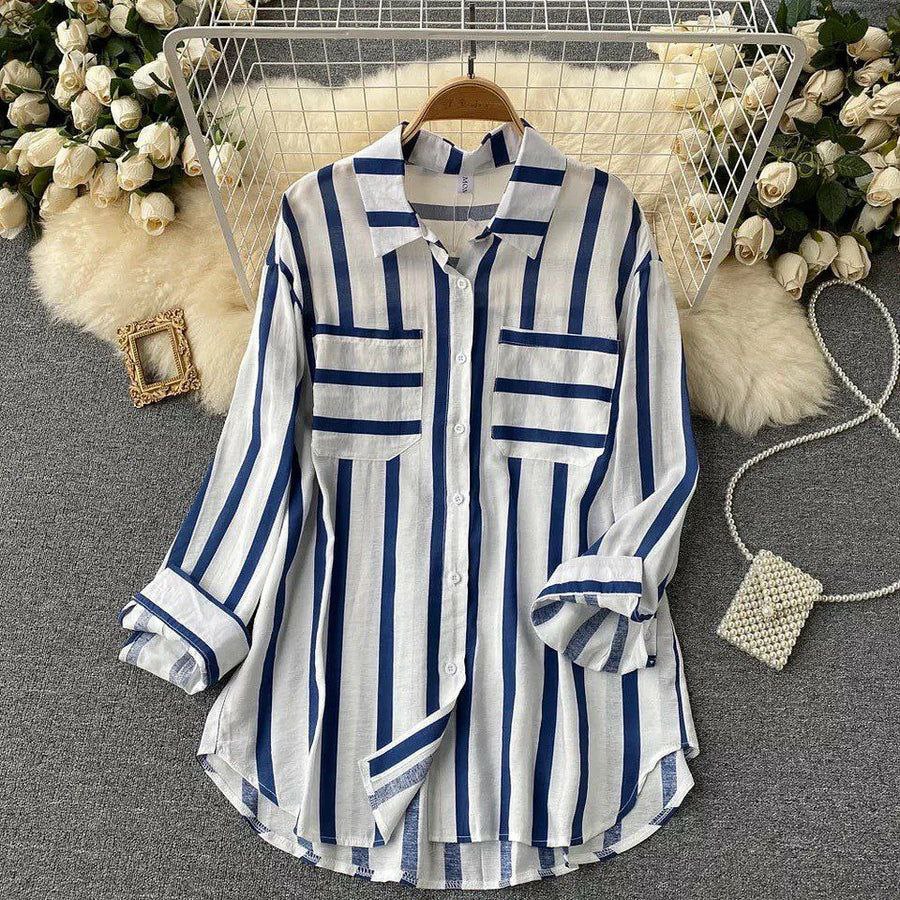 Blue Line Double Pocket Women Shirt