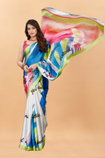 Bollywood Printed Satin Silk Saree