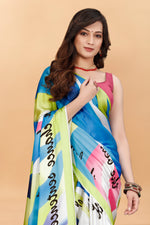 Bollywood Printed Satin Silk Saree