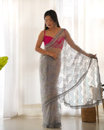 Designer Light Colour Butterfly Net Saree