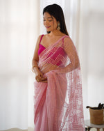 Designer Light Colour Butterfly Net Saree