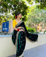 Fancy Green Embroidery Work Saree