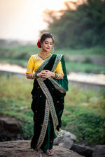 Fancy Green Embroidery Work Saree