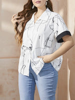 Fancy Printed Designer White Shirt