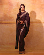 Designer Brown Colour Soft Georgette Silk Saree