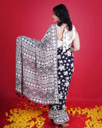 Designer Black and White Lacknowi Saree