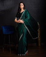 Designer Green Geemichu Silk Saree