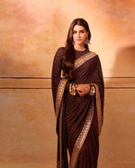 Designer Brown Colour Soft Georgette Silk Saree