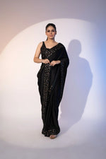 Party-Look Designer Black Rangoli Silk Saree