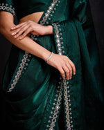 Designer Green Geemichu Silk Saree