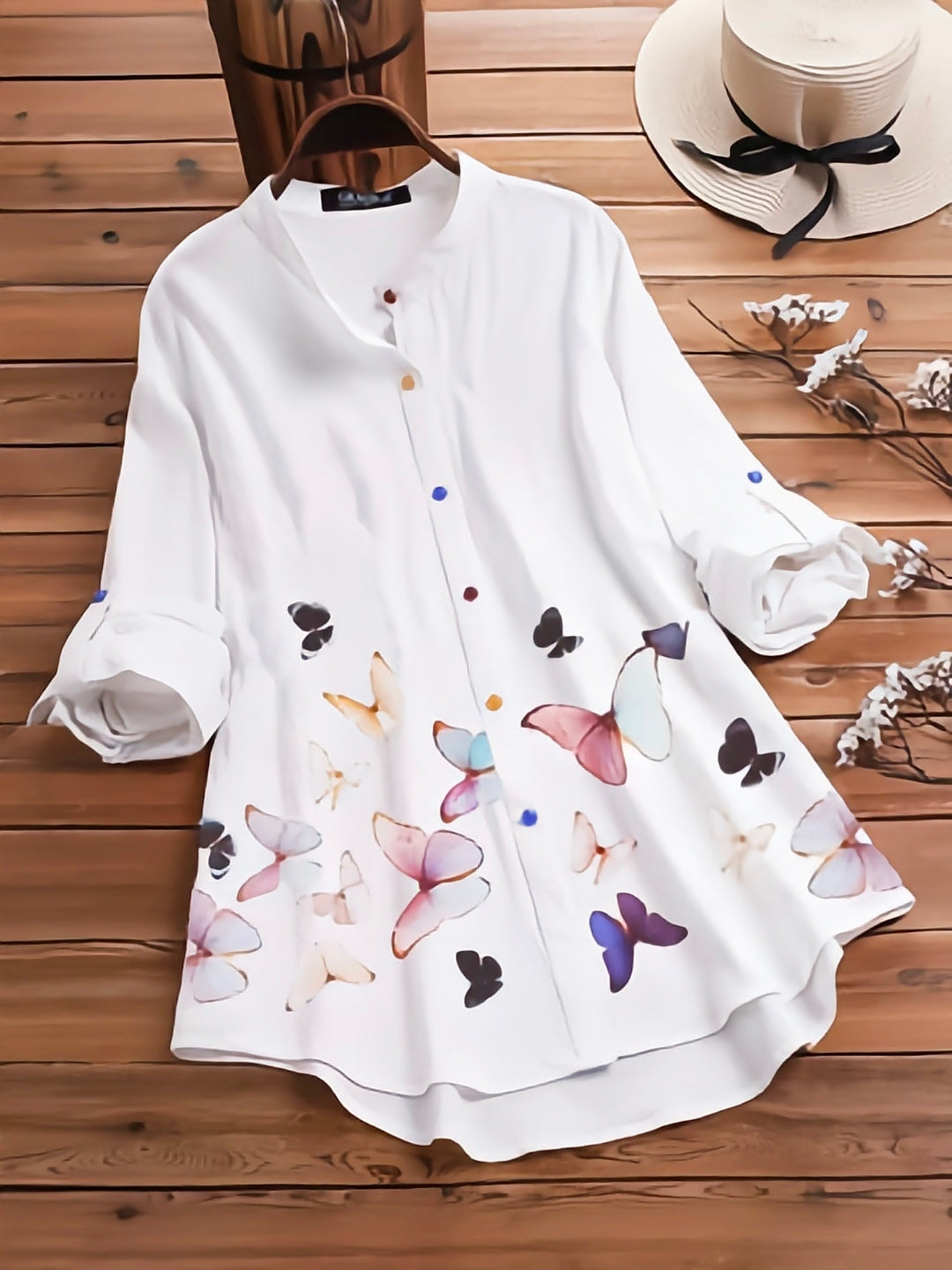 Butterfly Multi Colors Printed Tunic Shirt