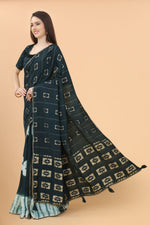 Designer Shibori Silk Multi Colour Saree