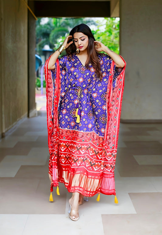 Red and Blue Color Kaftan