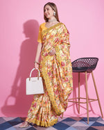 Designer Yellow Colour Gota-Patti Silk Saree