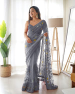 Heavy Butterfly Net Light Multi Colour Saree