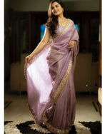 Silver Tissue Silk Fancy Border Lavender Saree