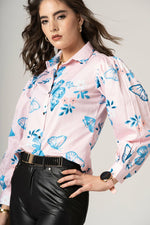 Designer Butterfly Pattern  Women Shirt